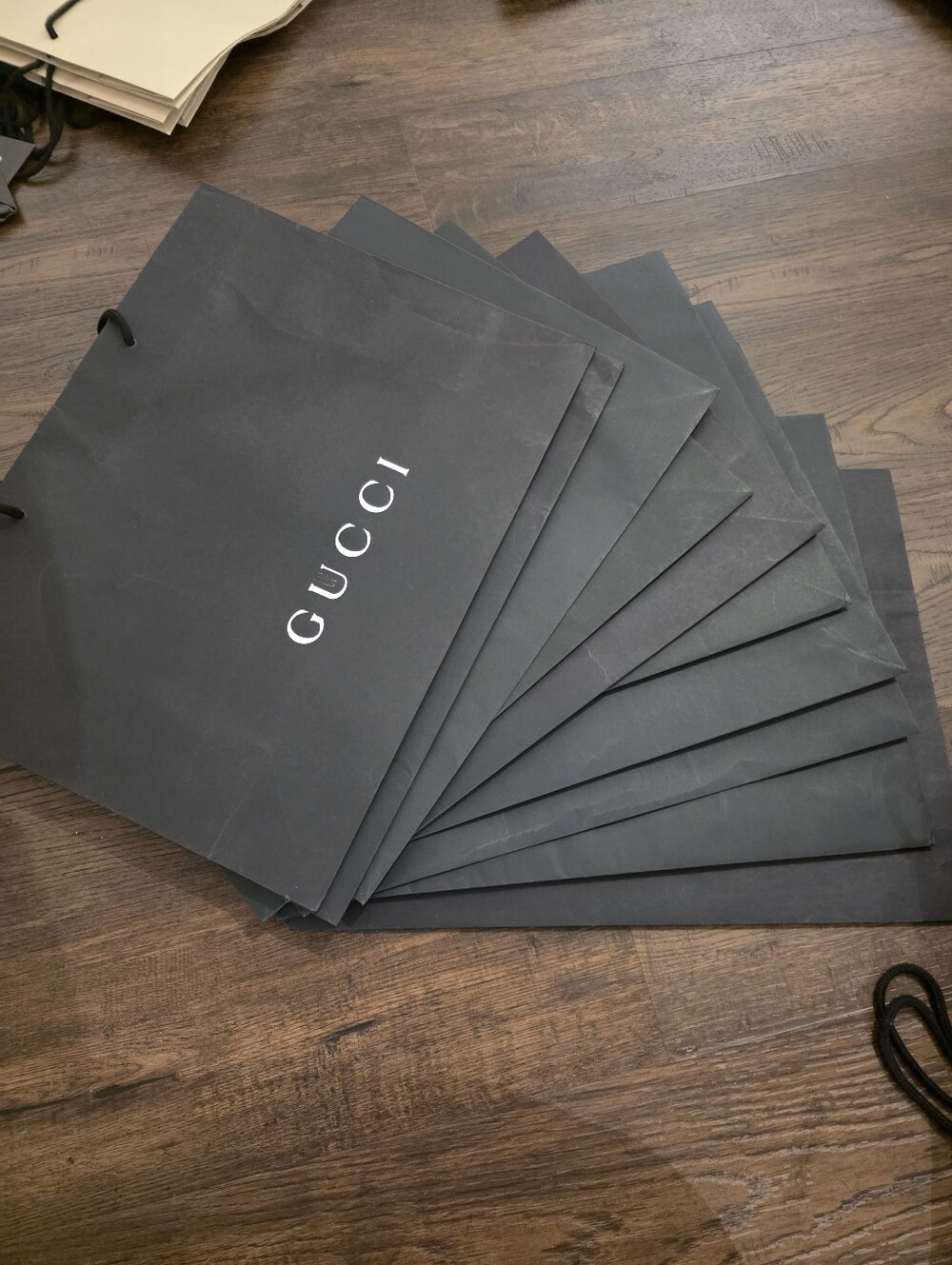 Gucci Black Shopping Bags - Set of Luxury Paper Bags